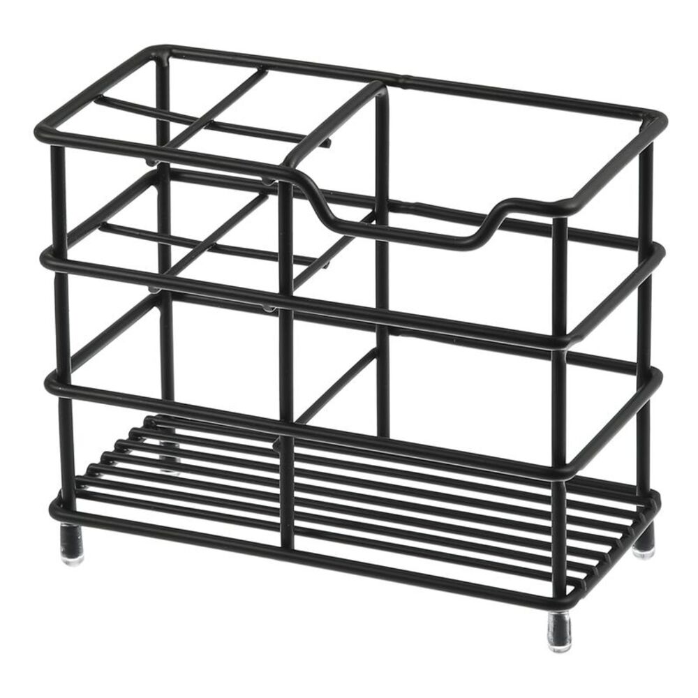 4 Slots 304 Stainless Steel Toothbrush Toothpaste Holder Stand Black